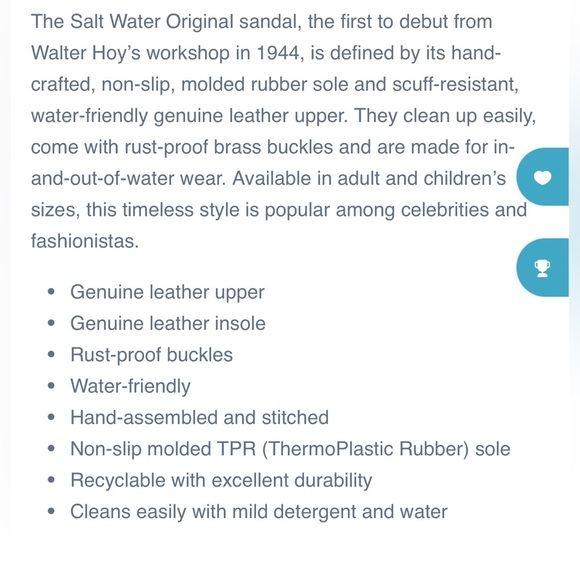 The Salt Water Original sandal Brown size 9 like new - Picture 5 of 5